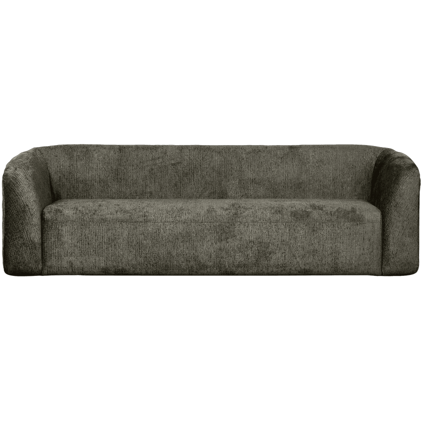 Sloping 3-seater velvet sofa