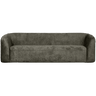 Sloping 3-seater velvet sofa