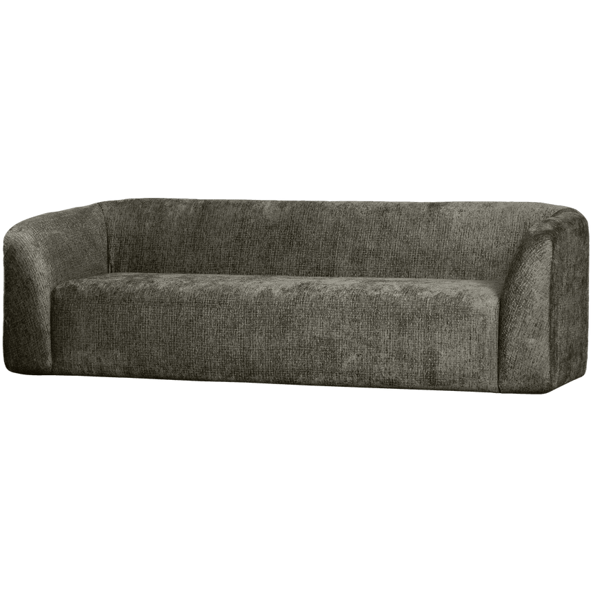 Sloping 3-seater velvet sofa