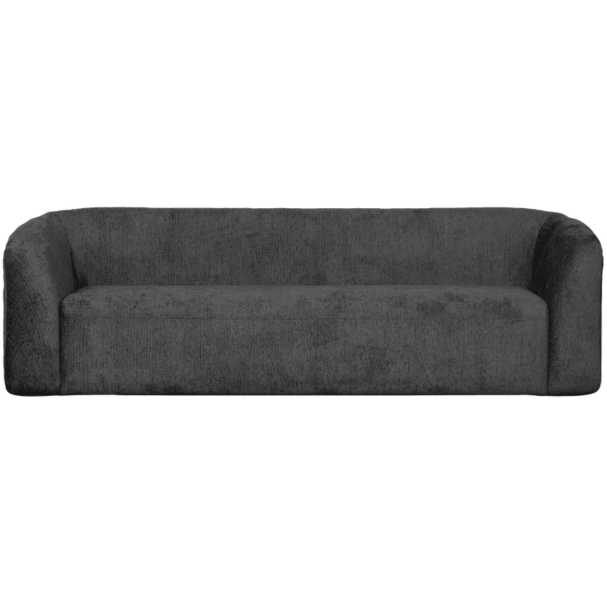 Sloping 3-seater velvet sofa