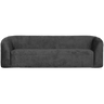 Sloping 3-seater velvet sofa