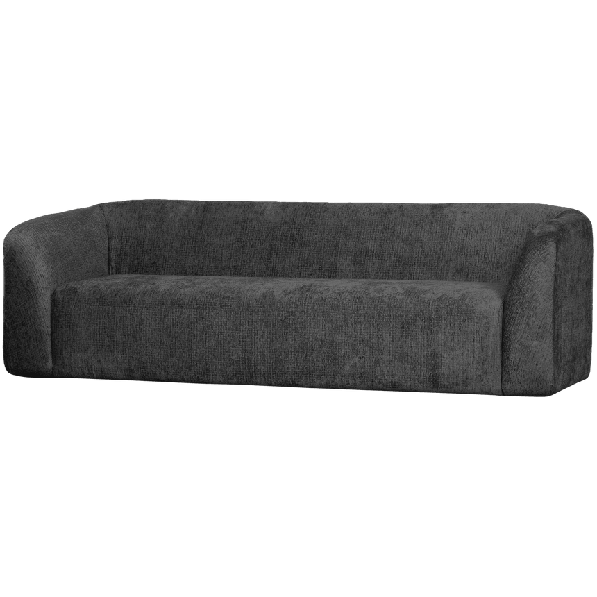 Sloping 3-seater velvet sofa