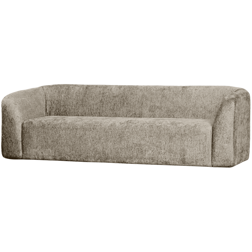 Sloping 3-seater velvet sofa