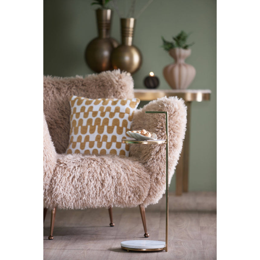 Leda – Klasszikus eleganciájú márvány és antik bronz lerakóasztal