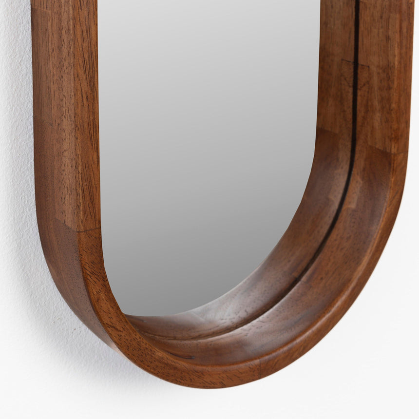 Nyko oval wooden mirror