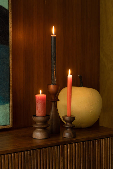 Pernilla wooden candle holder small