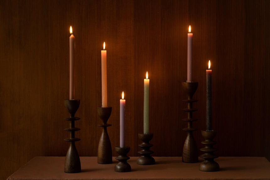 Pernilla wooden candle holder small