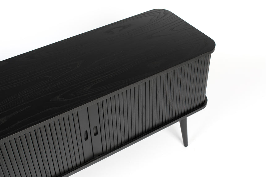 Barbier wooden chest of drawers with sliding doors