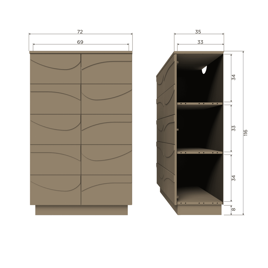 Teo 2 ajtós fa kabinet - Dutch Home