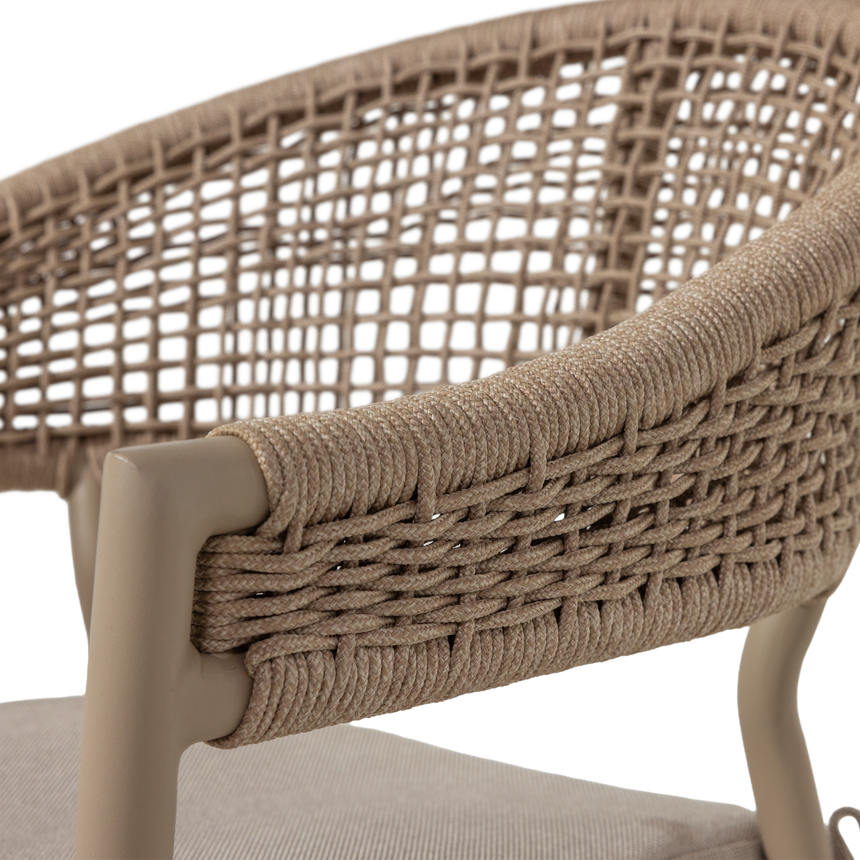 Rilo kerti szék – Alumínium vázzal és poliészter kötélfonattal