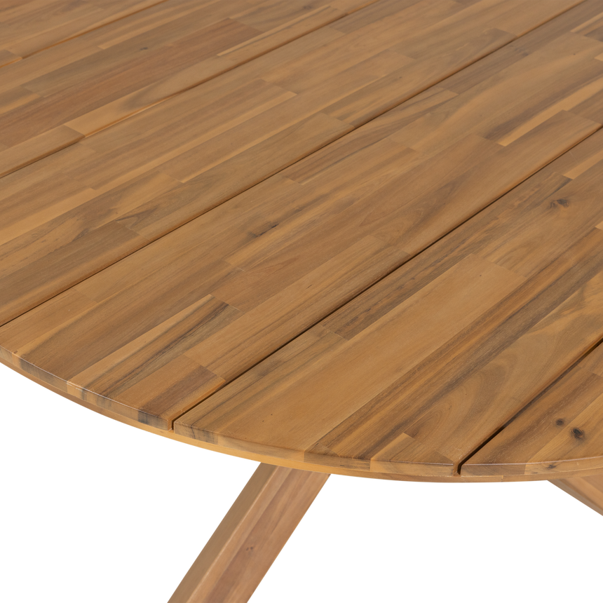 Kiro kerek kerti asztal – Háromlábú kivitel, FSC akácfából