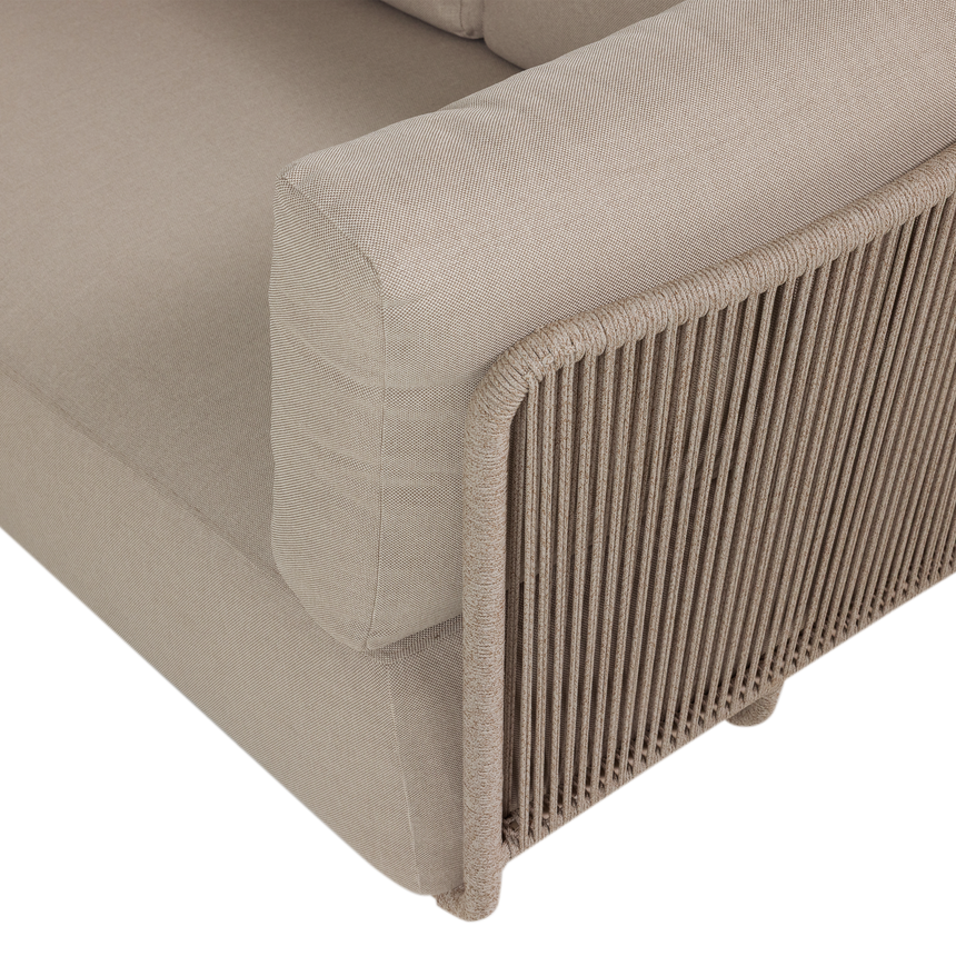 Sora kerti lounge sarokgarnitúra – Fém vázzal és kötélfonattal