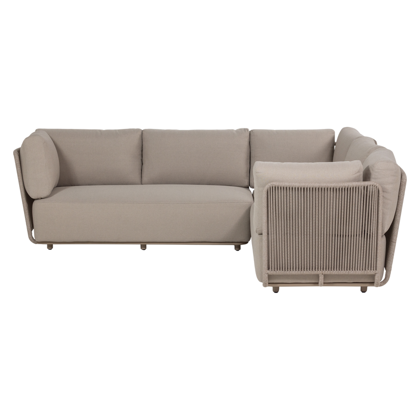 Sora kerti lounge sarokgarnitúra – Fém vázzal és kötélfonattal