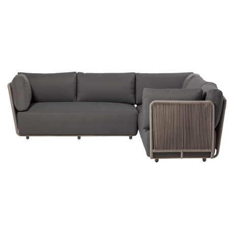 Sora kerti lounge sarokgarnitúra – Fém vázzal és kötélfonattal