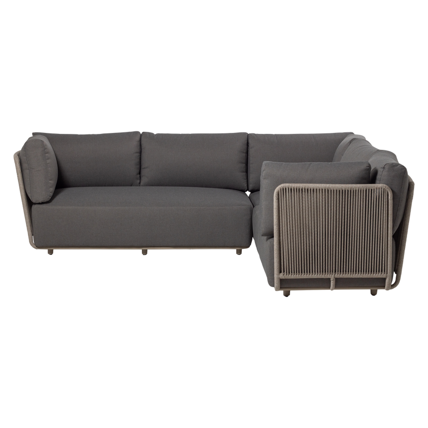 Sora kerti lounge sarokgarnitúra – Fém vázzal és kötélfonattal