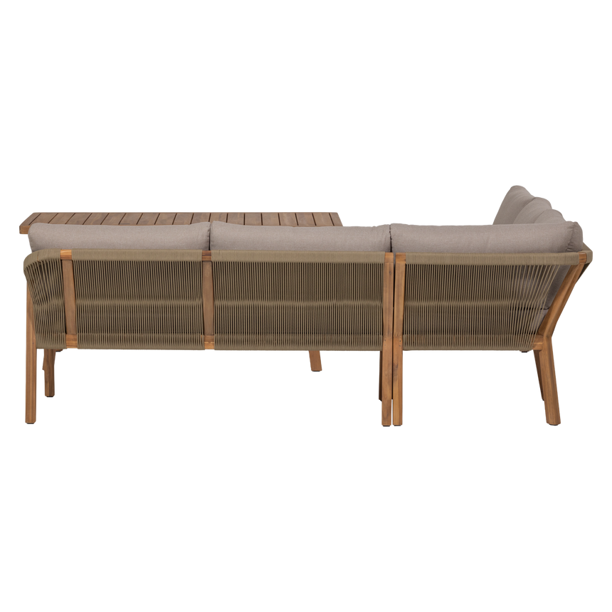 Taro kerti lounge és étkező garnitúra – FSC akácfából, kültéri kárpitozással