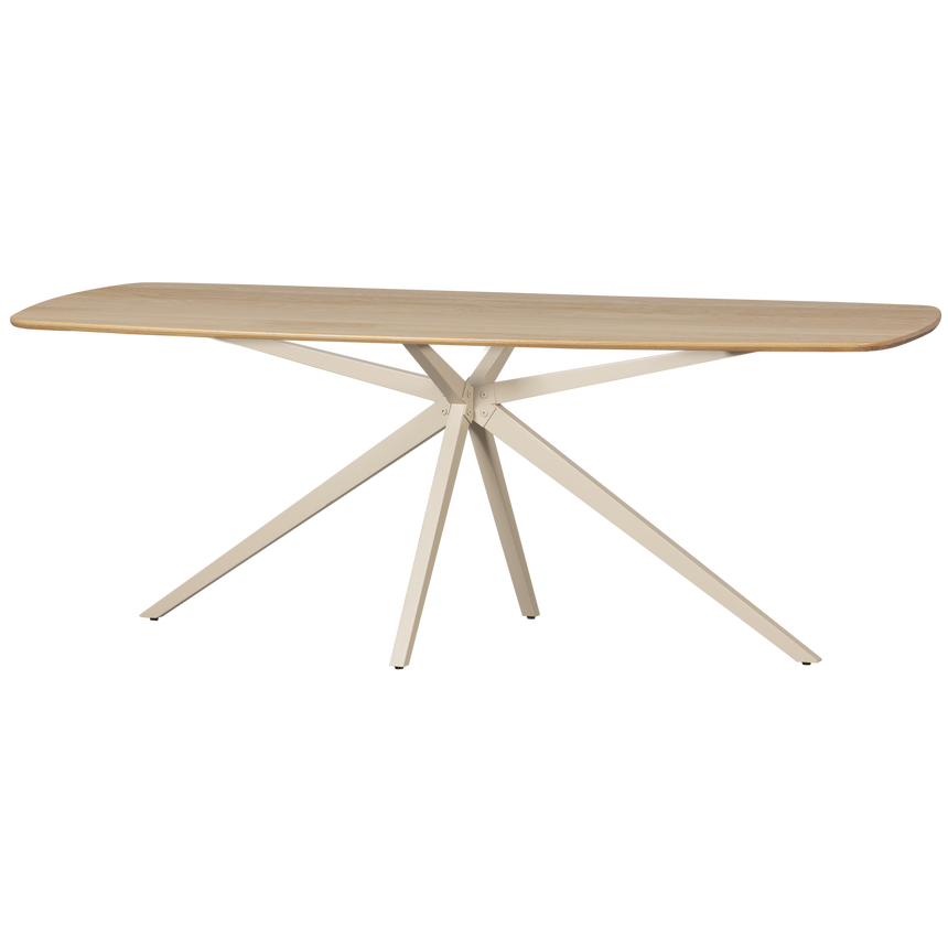 Tablo dán ovális étkezőasztal – Újrahasznosított tölgyfa és robusztus XL fém váz