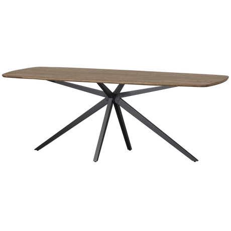 Tablo dán ovális étkezőasztal – Újrahasznosított tölgyfa és robusztus XL fém váz