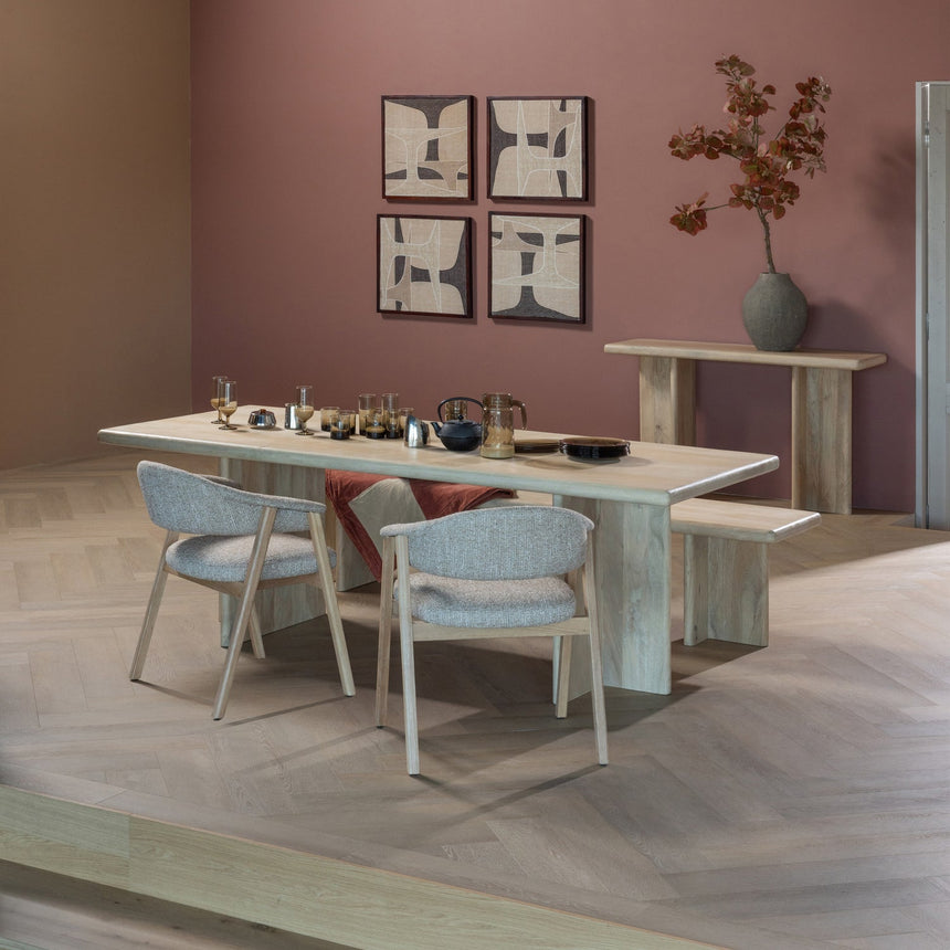 Tunar karfás étkezőszék – Tölgyfa és szövött kárpit