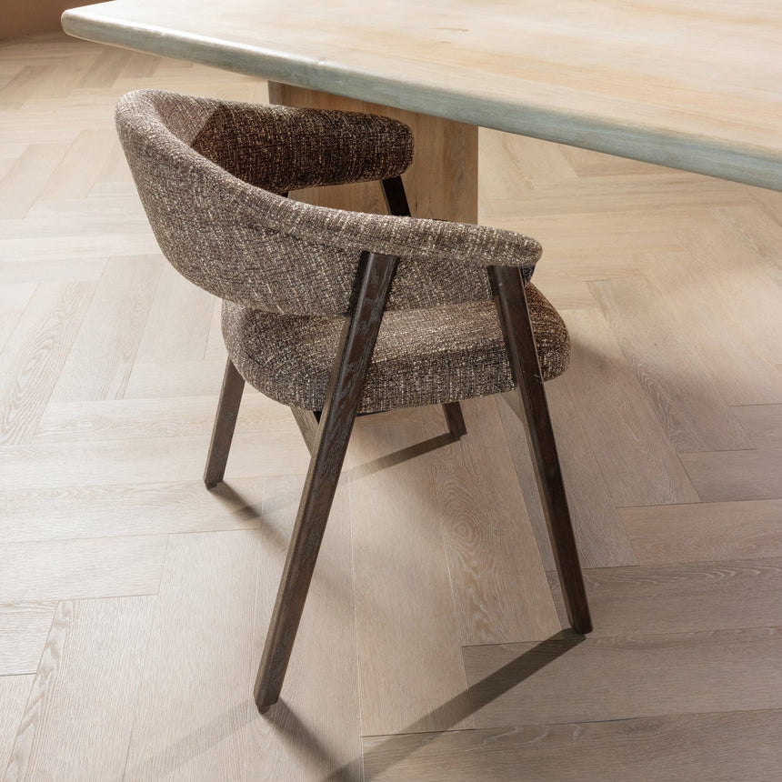 Tunar karfás étkezőszék – Tölgyfa és szövött kárpit