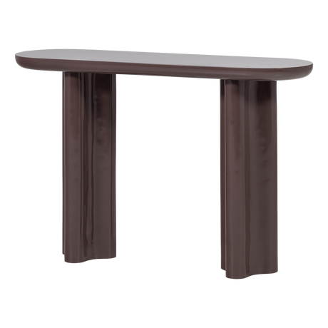 Evara konzolasztal – Magasfényű sötétbarna fa