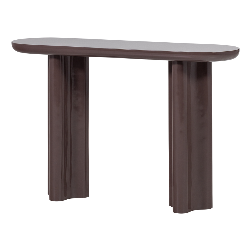 Evara konzolasztal – Magasfényű sötétbarna fa