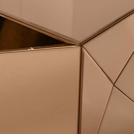 Glintz lerakóasztal – Geometrikus design, tükörüveg felülettel