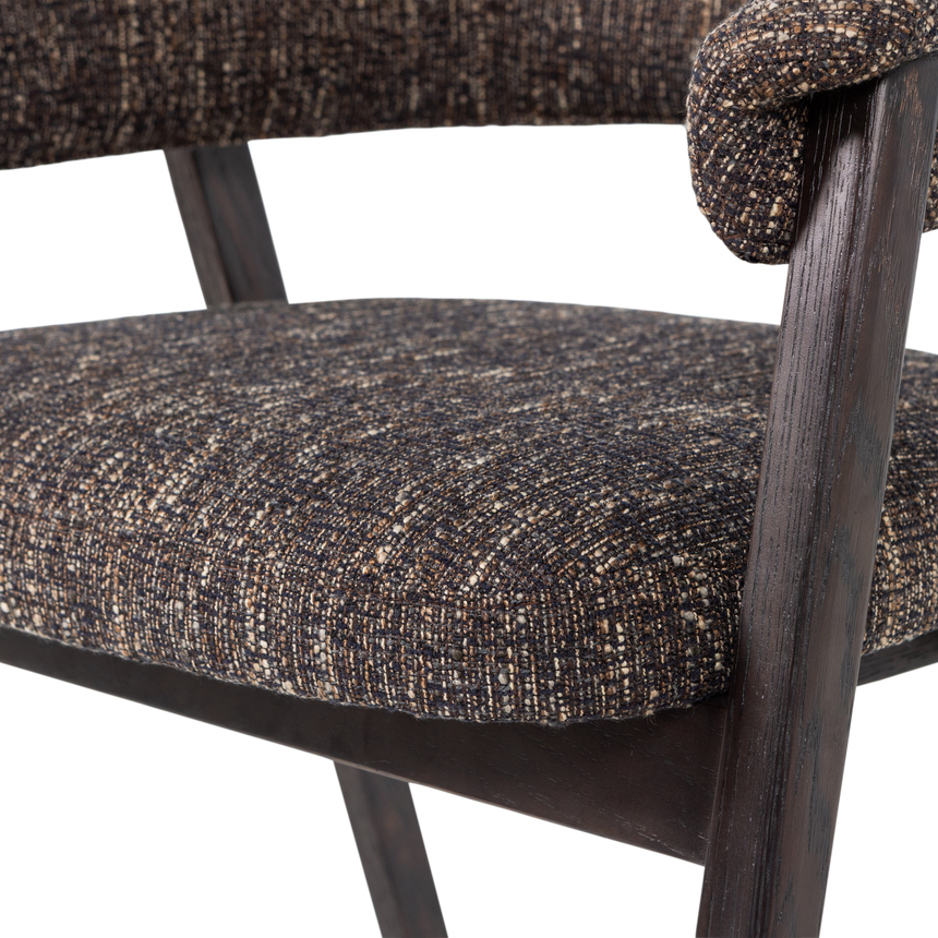 Tunar karfás étkezőszék – Tölgyfa és szövött kárpit