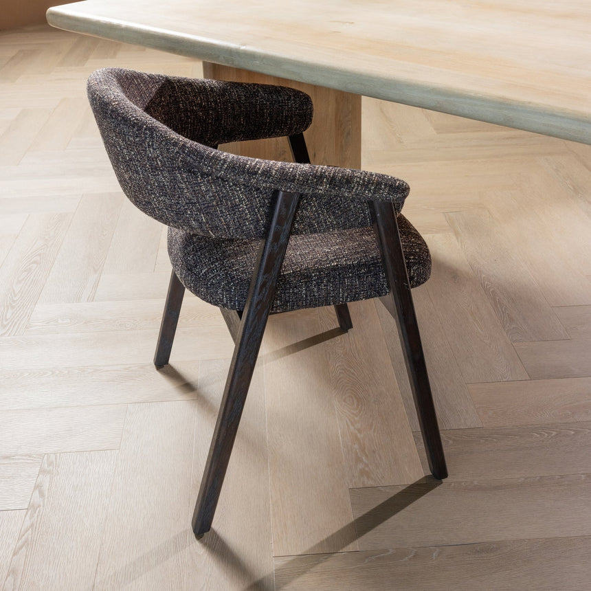 Tunar karfás étkezőszék – Tölgyfa és szövött kárpit