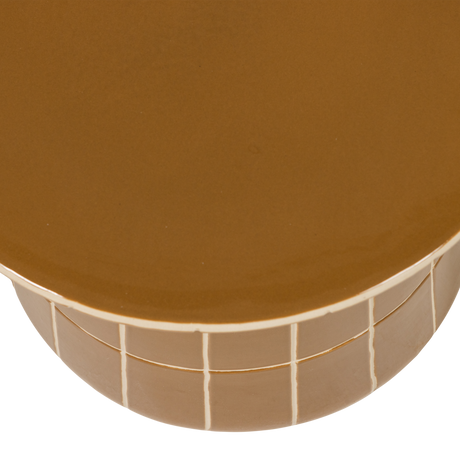 Plu dekoratív lerakóasztal – Karakteres design, fényes kerámiából