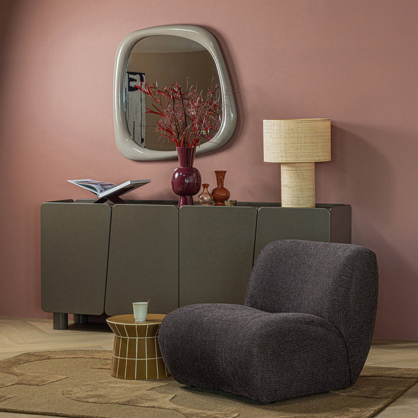 Plu dekoratív lerakóasztal – Karakteres design, fényes kerámiából