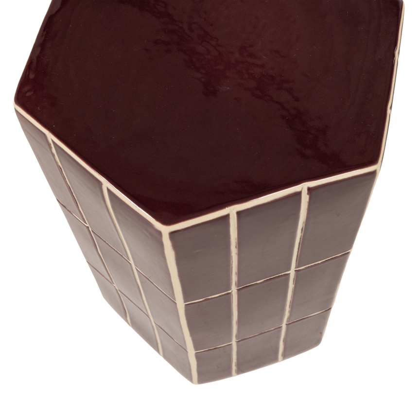 Plu dekoratív lerakóasztal – Karakteres design, mázas kerámiából