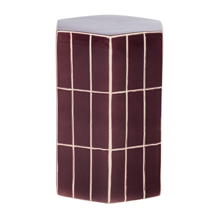 Plu dekoratív lerakóasztal – Karakteres design, mázas kerámiából