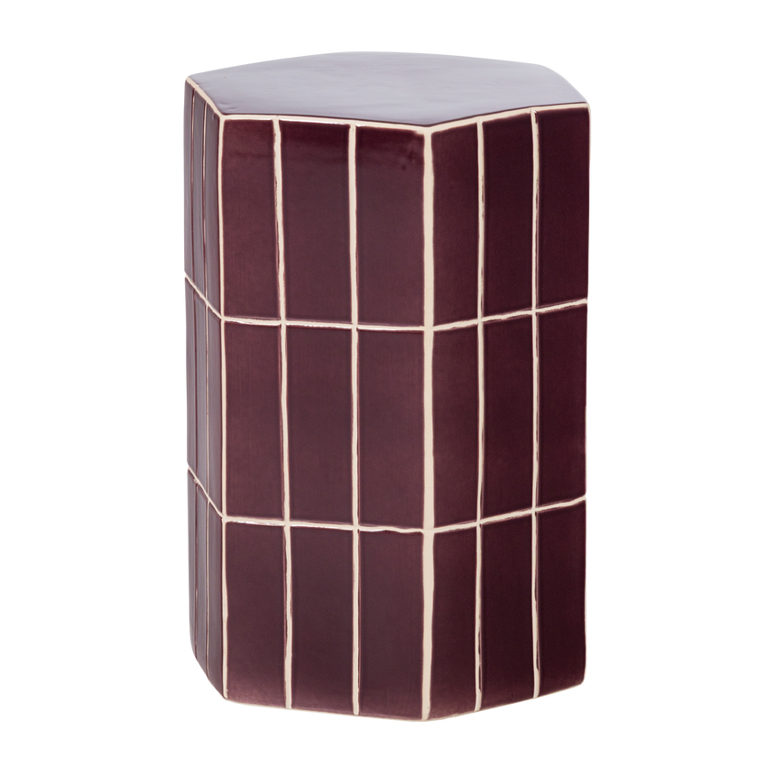 Plu dekoratív lerakóasztal – Karakteres design, mázas kerámiából