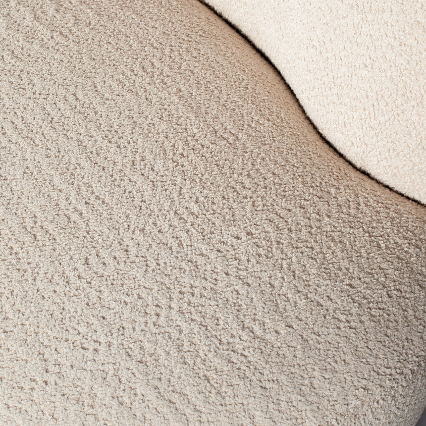 Stone jobbos fotel – Organikus formák és puha bouclé kárpit