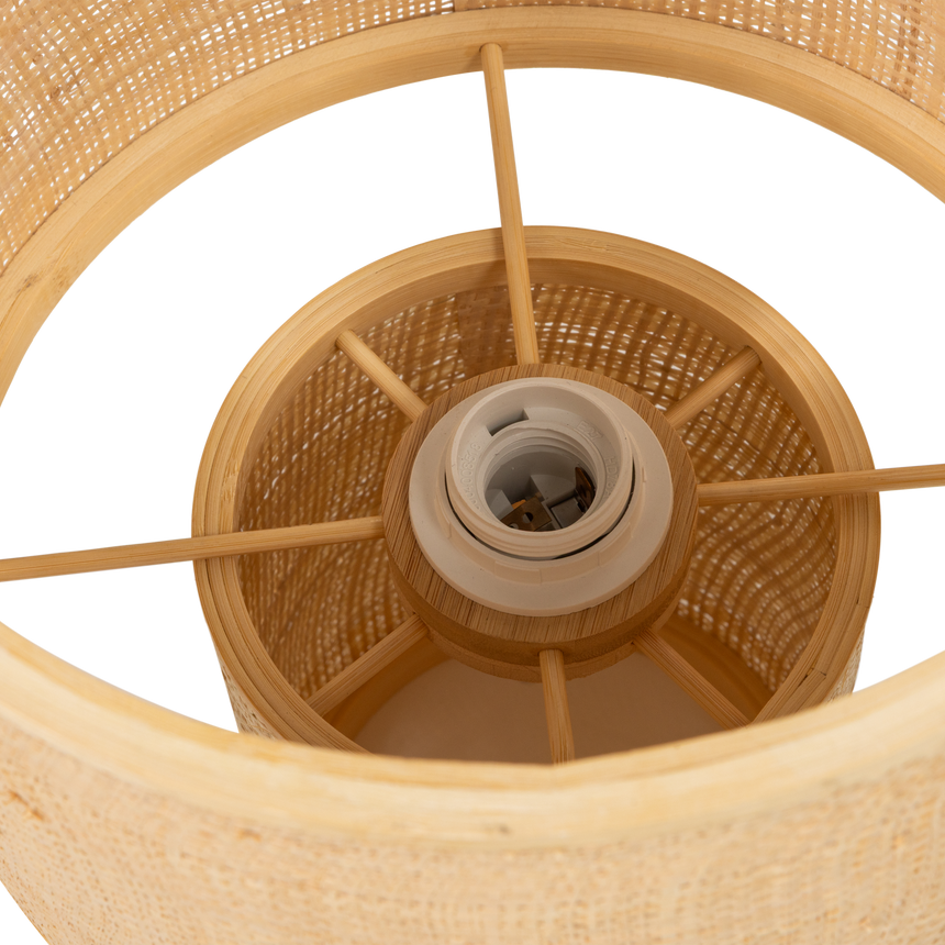 Syro asztali lámpa – Természetes raffia kárpitozással