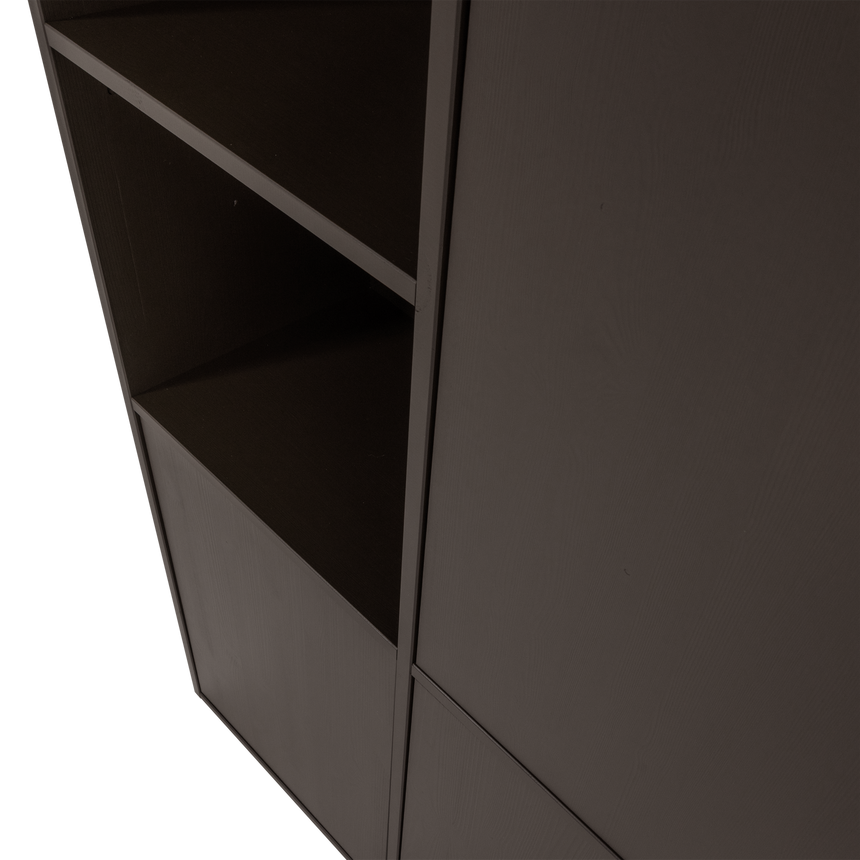 Meggy tárolószekrény (jobbos) – Csiszolt fenyőfa, 108 cm