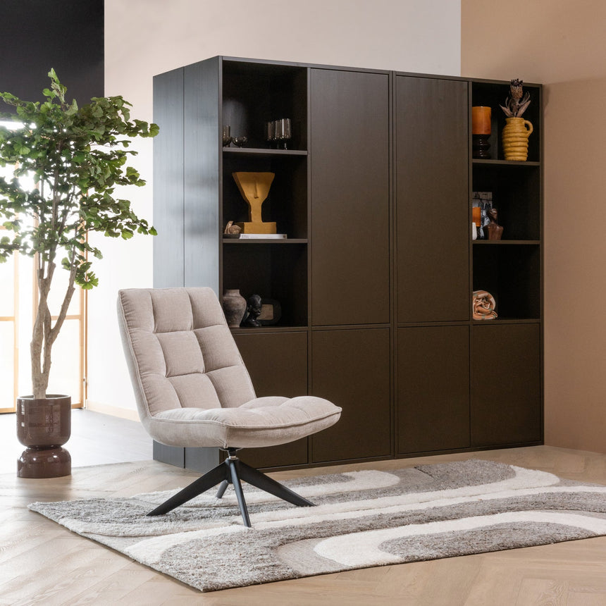 Meggy tárolószekrény (jobbos) – Csiszolt fenyőfa, 108 cm