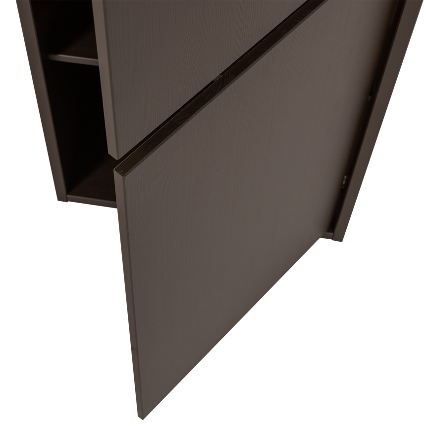 Meggy keskeny tárolószekrény – Középbarna fenyő, 215 cm