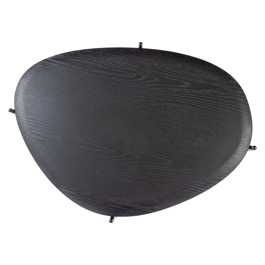 Kota dohányzóasztal – Fekete furnér, modern fém lábakkal