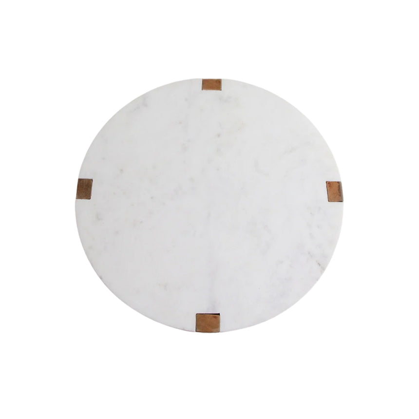 Marble wooden side table