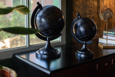 Globe Miles fém dekoráció nagy-1