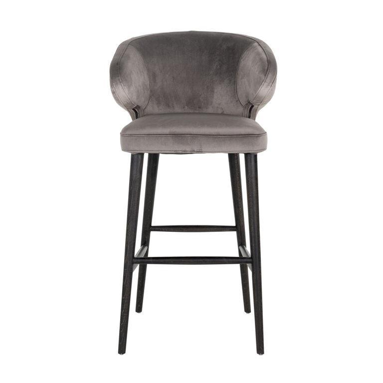 Indigo velvet bar stool