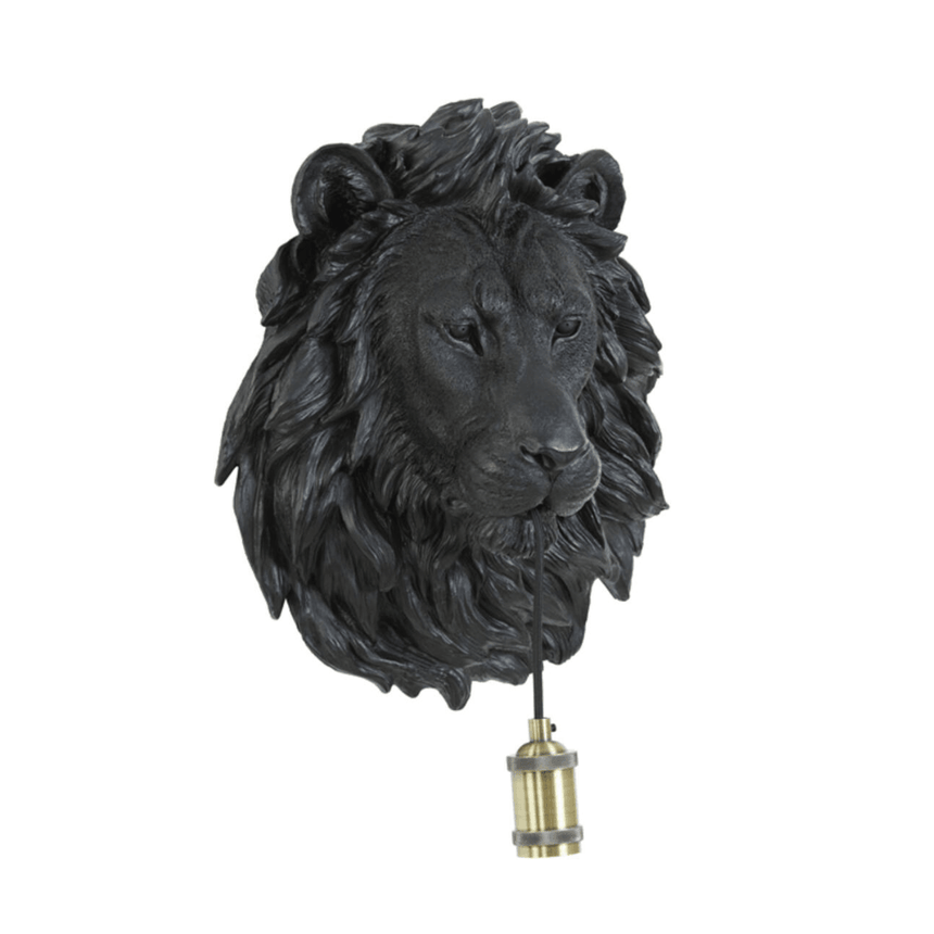 Lion resin wall lamp