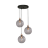 Lava 3-bulb dark gray glass pendant lamp
