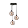 Lava 3-bulb dark gray glass pendant lamp