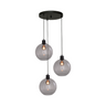 Lava 3-bulb dark gray glass pendant lamp