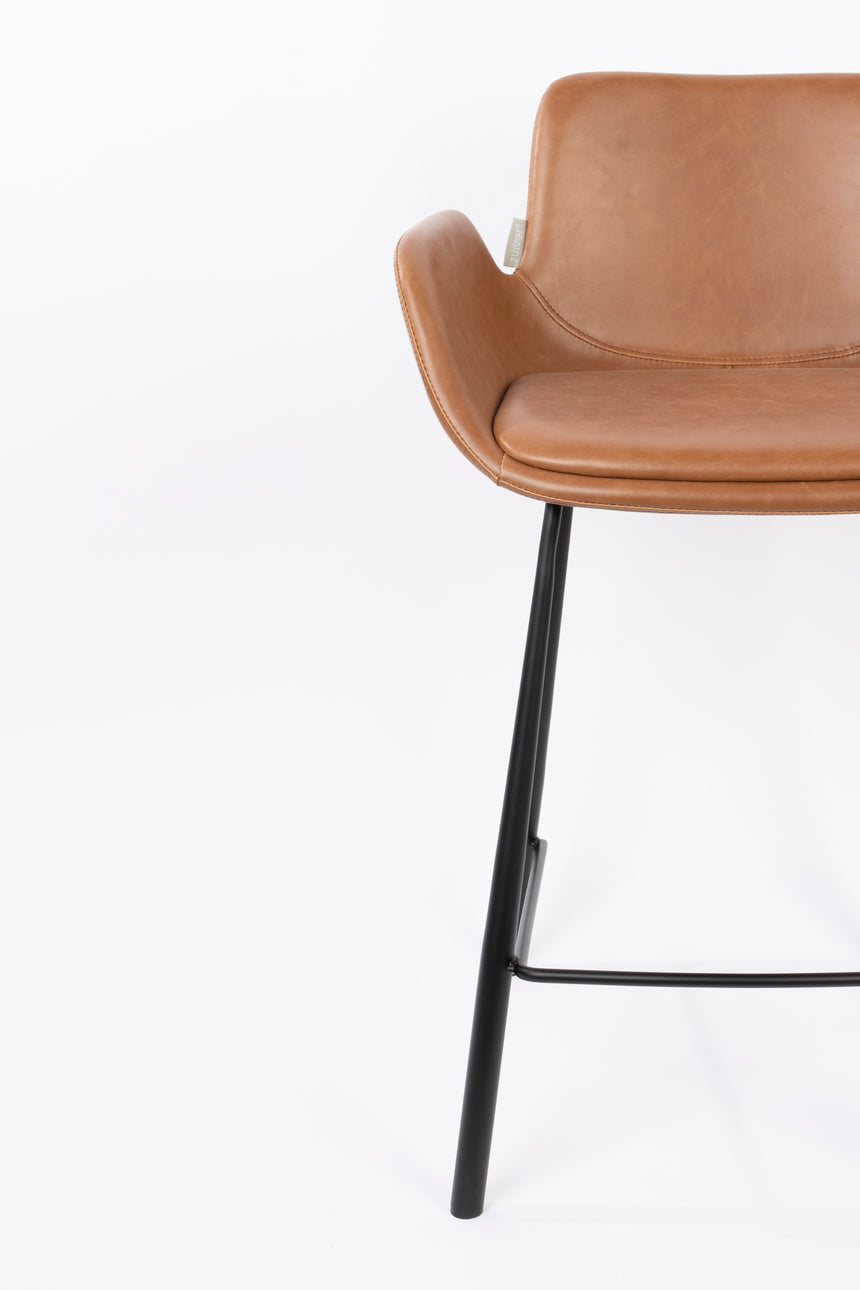 Brit LL textile leather low bar stool