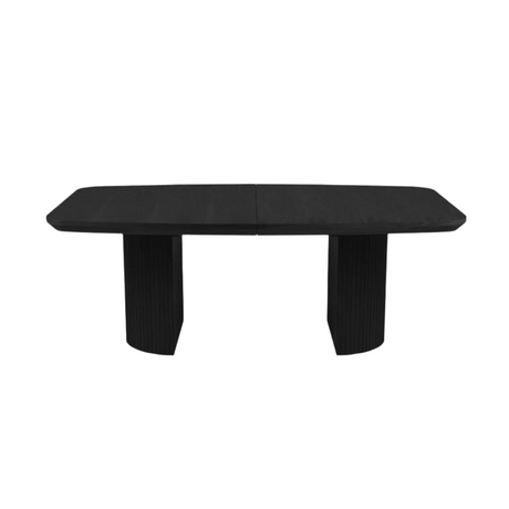 Mana extendable wooden dining table with black legs