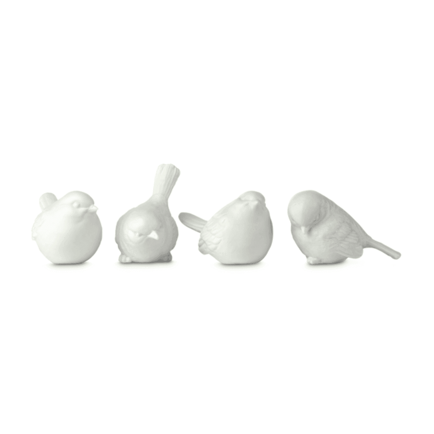Sparrow porcelain decoration set 8cm